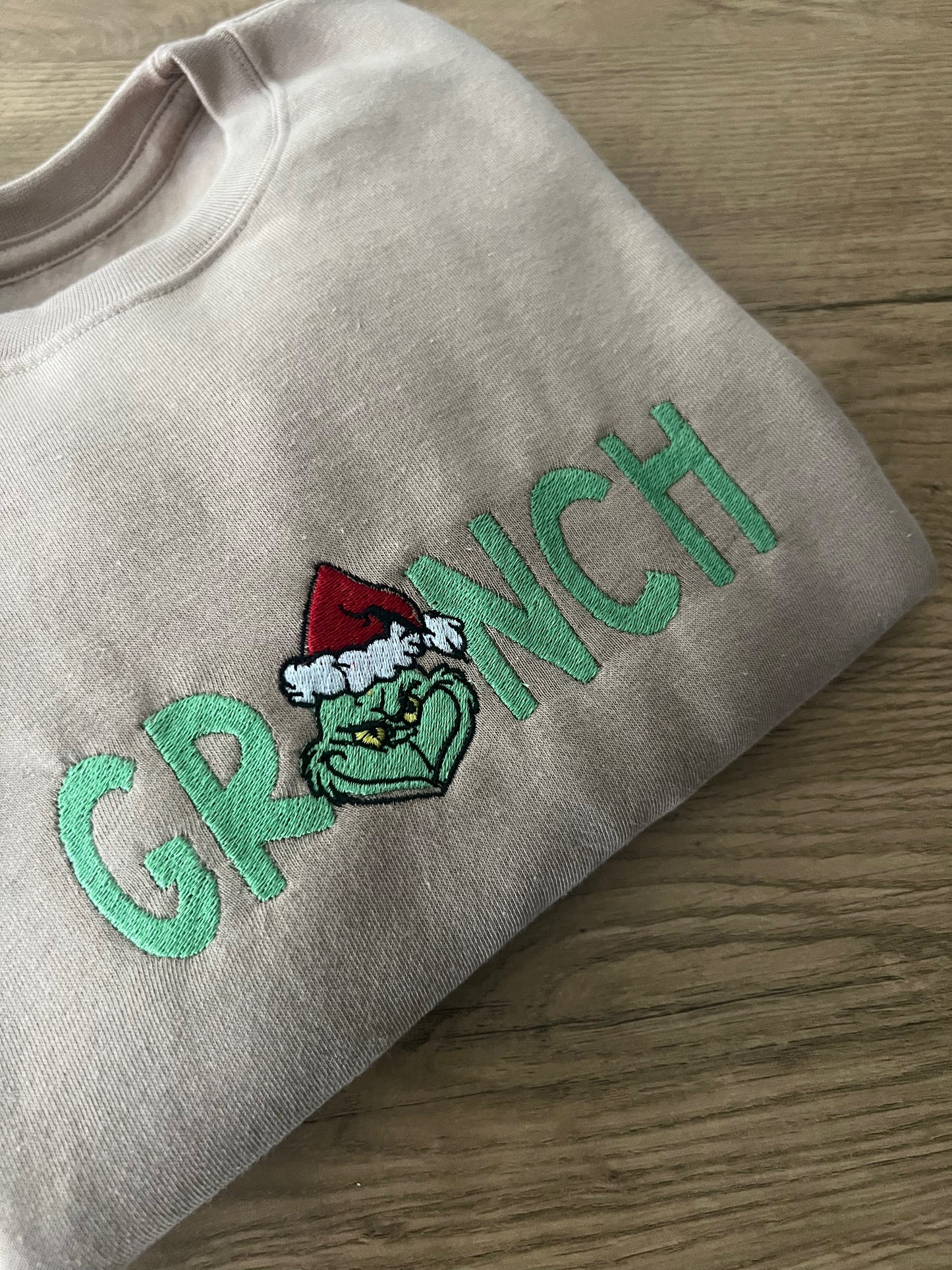 Grinch custom embroidered sweatshirt (adult)