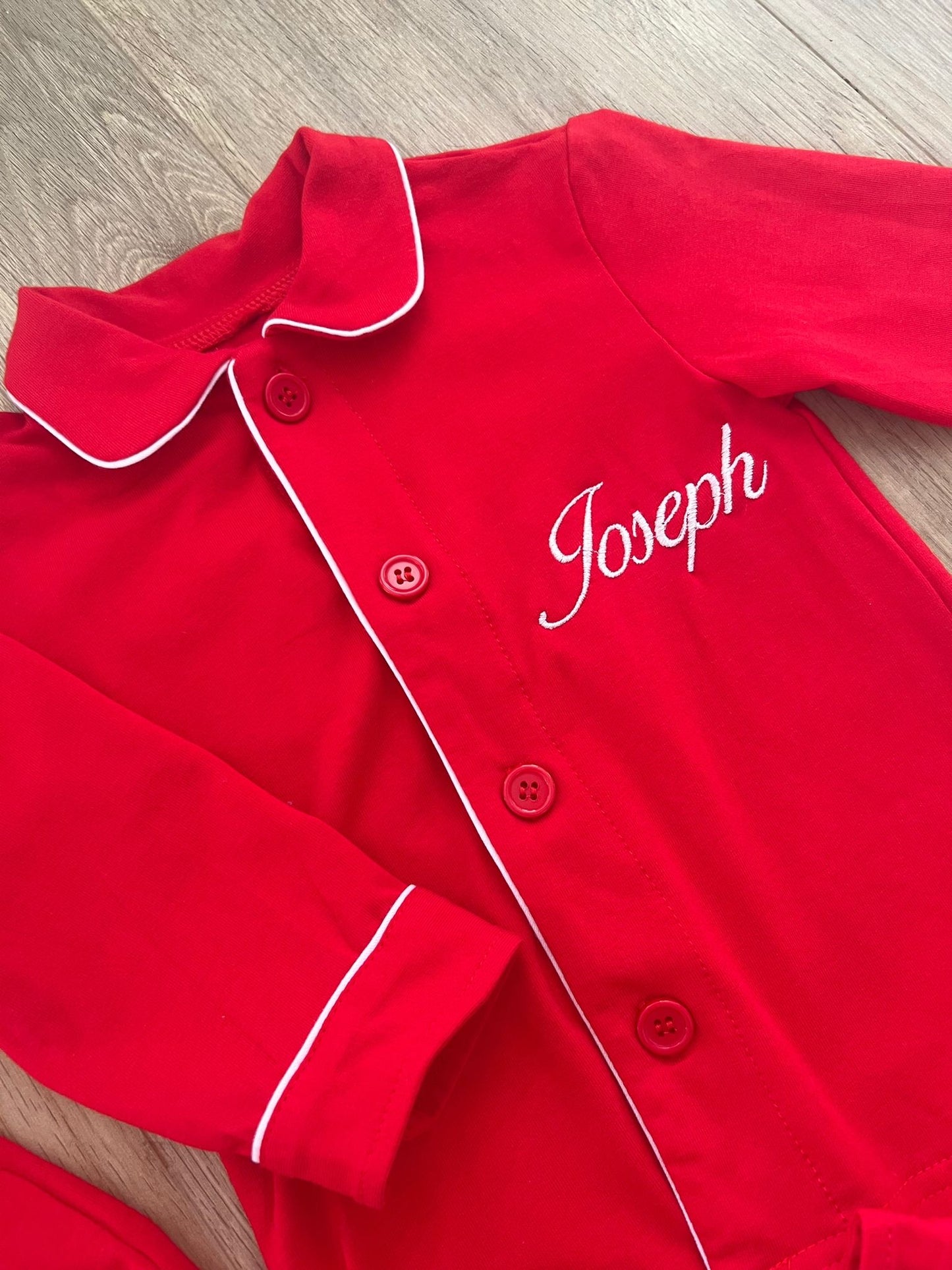 Embroidered Personalised Classic Cotton Christmas pyjamas, Matching Family Sizes!
