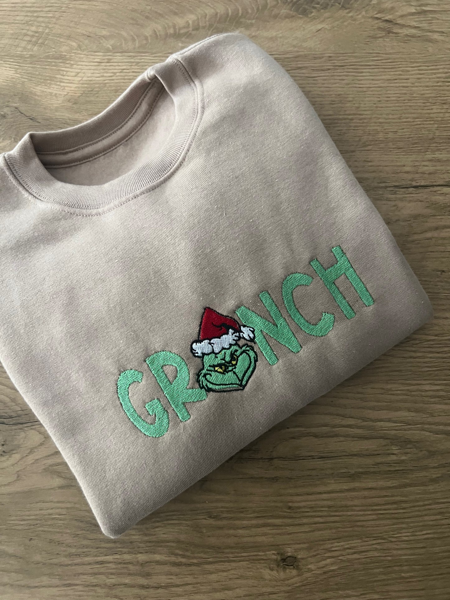 Grinch custom embroidered sweatshirt (adult)